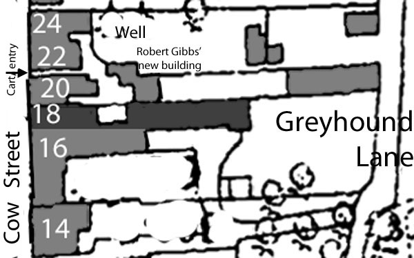 Plan of 18 High Street and adjacent houses